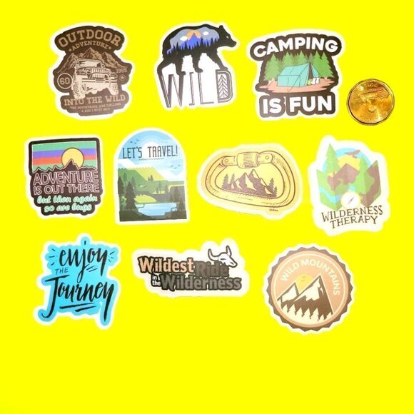 3/$20 Brand New 10x Waterproof Camping Stickers #4 - Picture 1 of 1